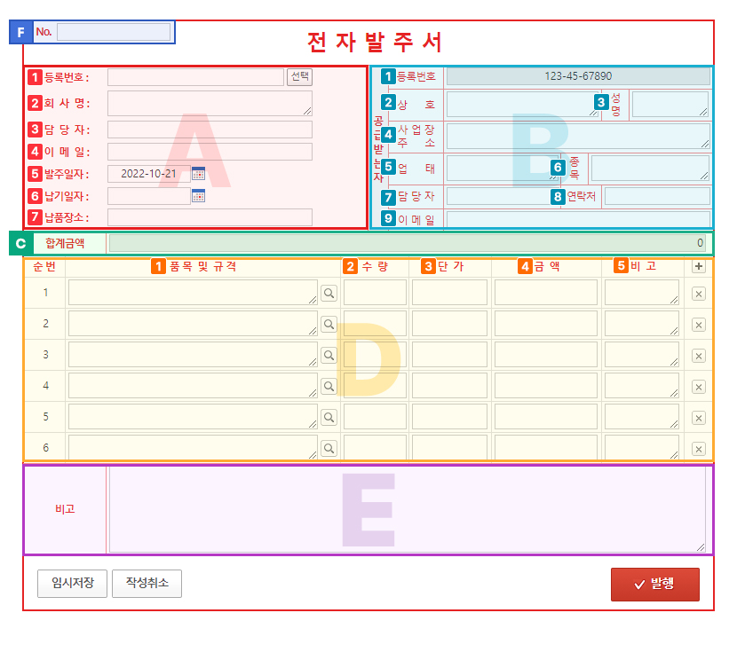 Purchase Order example