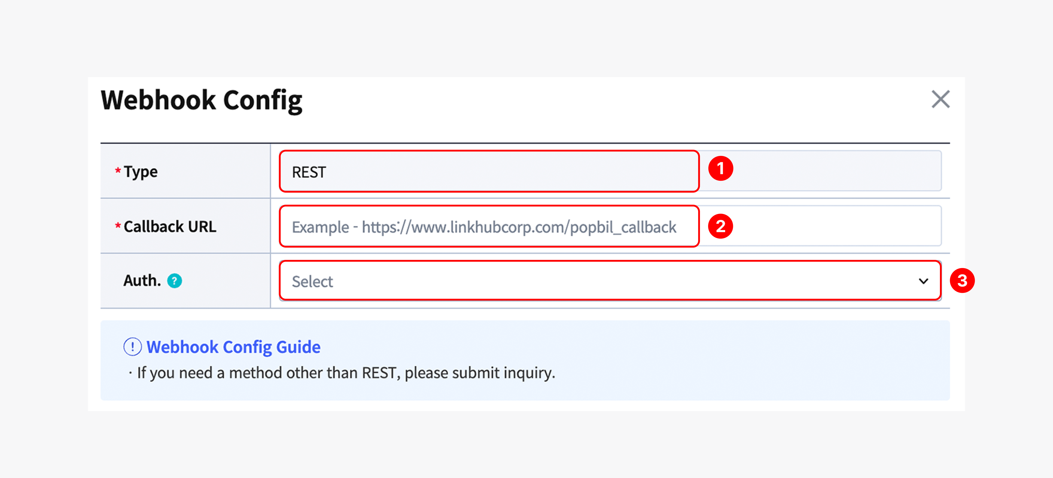 Webhook Callback URL 등록하는 이미지