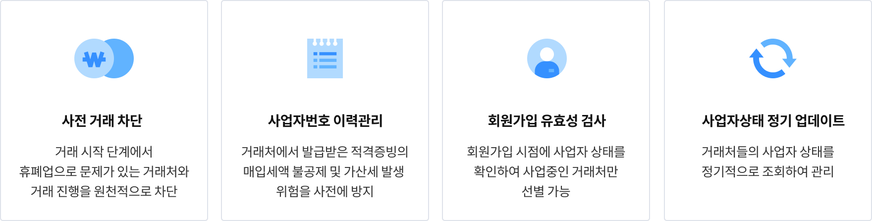 팝빌 사업자등록상태조회 서비스 적용분야